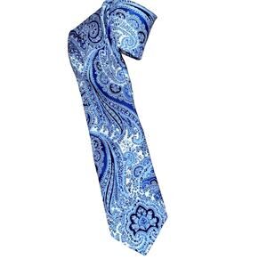 Boss Hugo Boss Men's Paisley Neck Tie Blue Classic 100% Silk Made In Italy